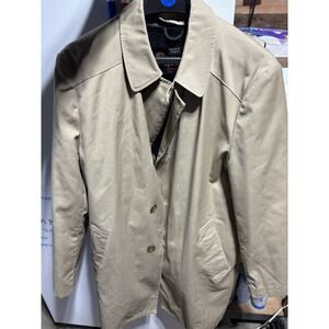 Vintage Sears Mens Oakbrook Sportswear Tan Jacket 44 Brown Fur Lining